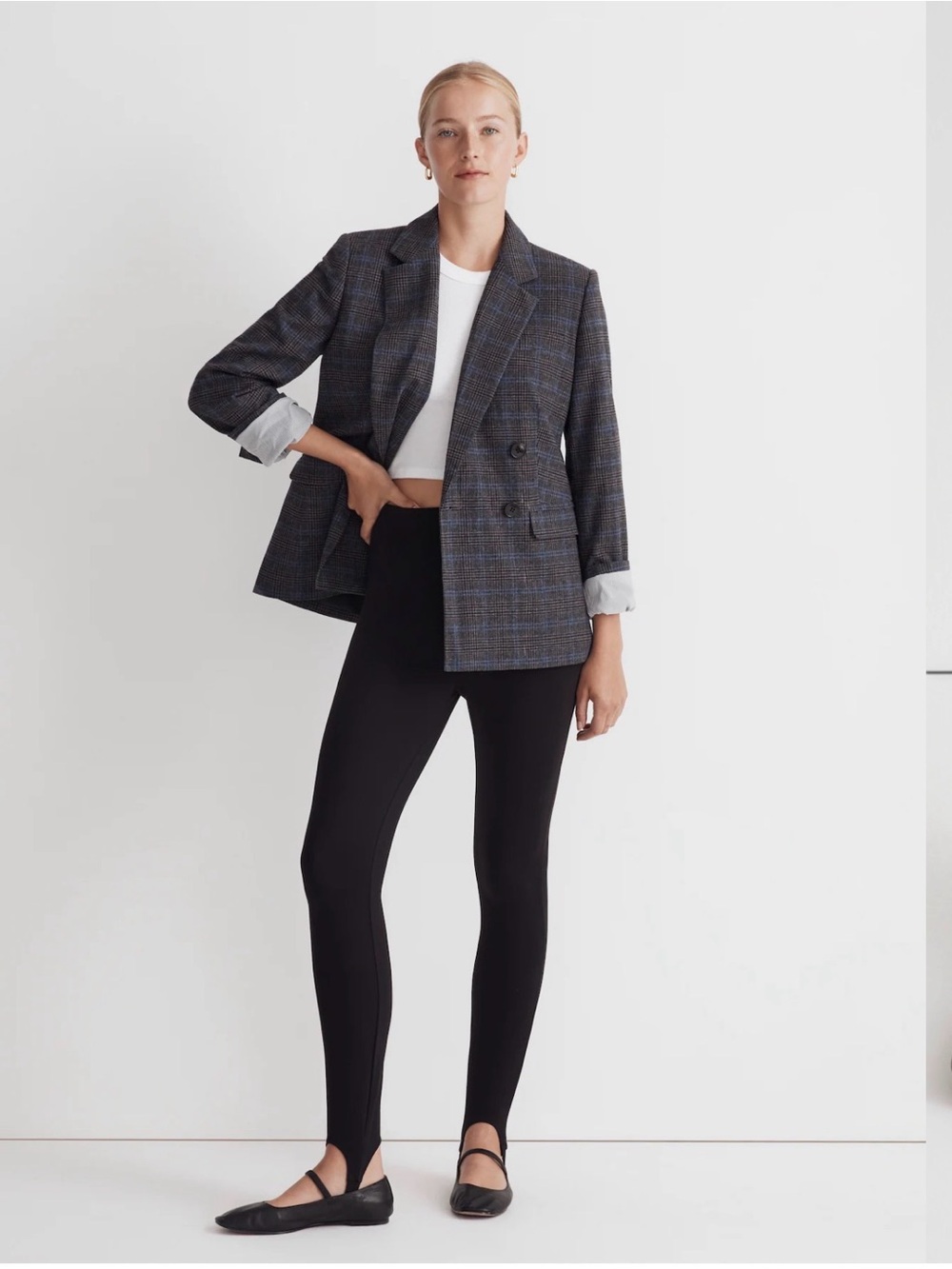 Madewell Ponte Stirrup Leggings - black